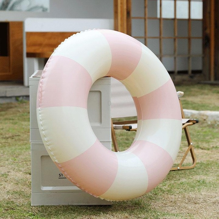 Thickened Outdoor Water Sports Children Swimming Ring, Outer Diameter: 60cm(Pink Grid)
