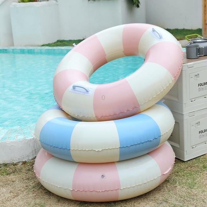 Thickened Outdoor Water Sports Children Swimming Ring, Outer Diameter: 70cm(Blue Grid)