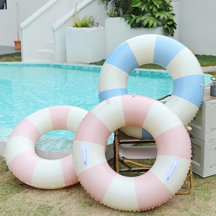 Thickened Outdoor Water Sports Children Swimming Ring, Outer Diameter: 70cm(Pink Grid)