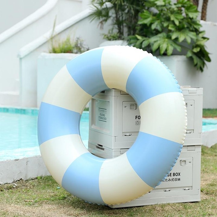 Thickened Outdoor Water Sports Children Swimming Ring, Outer Diameter: 90cm(Blue Grid)