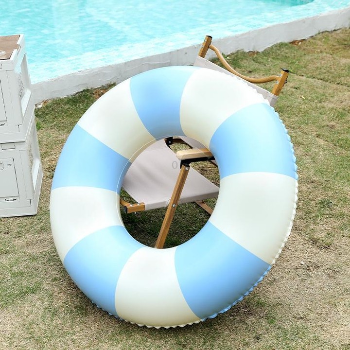 Thickened Outdoor Water Sports Children Swimming Ring, Outer Diameter: 90cm(Blue Grid)