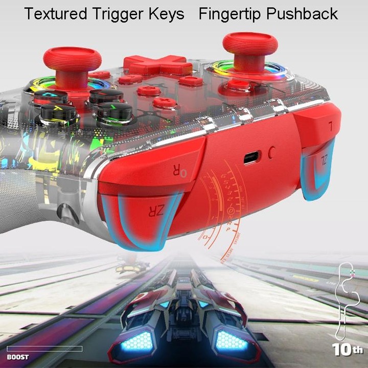 For PS3 / PS4 Dual Vibration Wireless Gamepad With RGB Lights(Red)