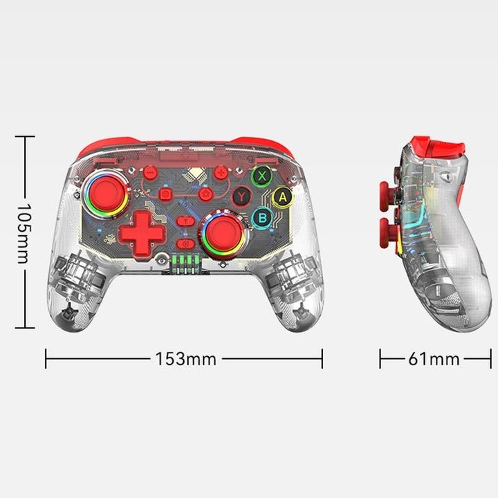 For PS3 / PS4 Dual Vibration Wireless Gamepad With RGB Lights(Red)