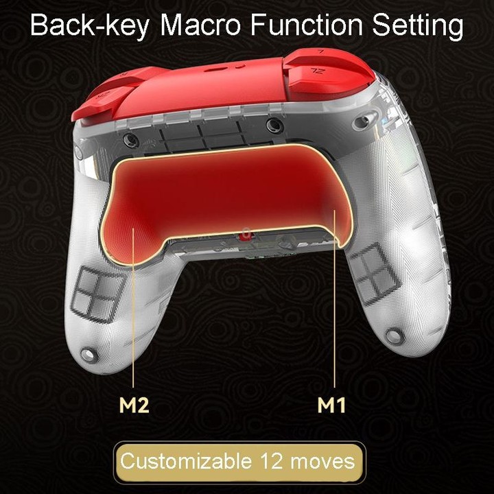 For PS3 / PS4 Dual Vibration Wireless Gamepad With RGB Lights(Red)