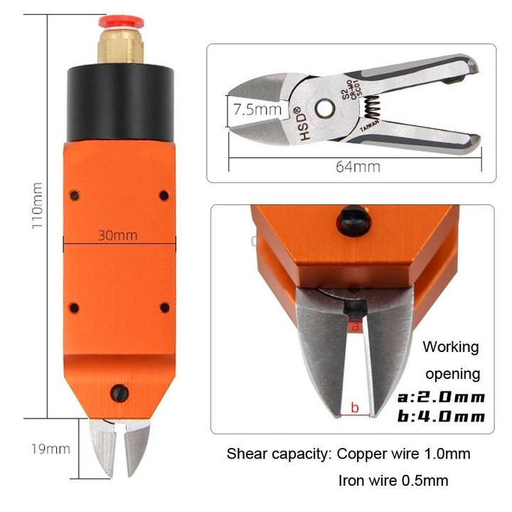 HSD MS-5+S2 Cut Metal Set 2 In 1 Pneumatic Snip Plier Cutting Metal Plastic Model Scissor Tool