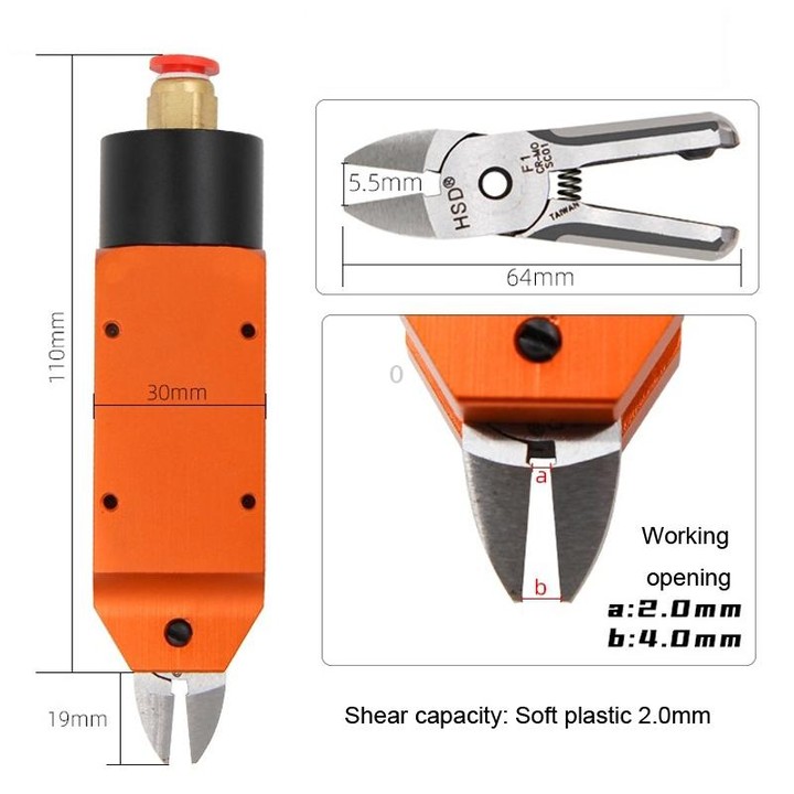 HSD MS-5+F1 Cut Plastic Set 2 In 1 Pneumatic Snip Plier Cutting Metal Plastic Model Scissor Tool