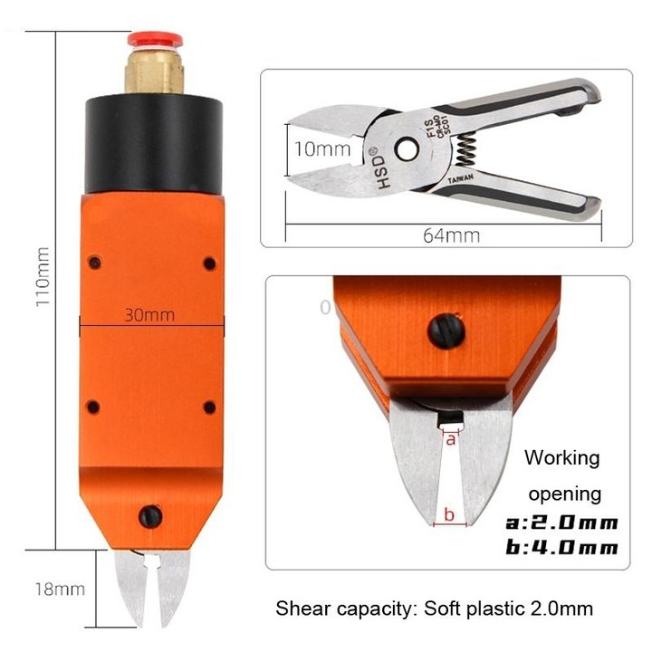 HSD MS-5+F1S Cut Plastic Set 2 In 1 Pneumatic Snip Plier Cutting Metal Plastic Model Scissor Tool