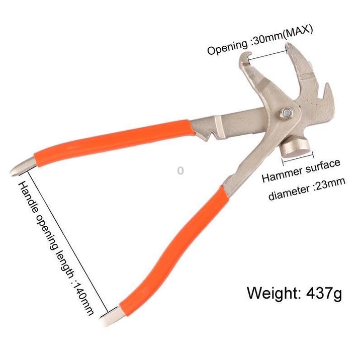 Tire Balance Weight Removal Pliers Multifunctional Hammer(Red)