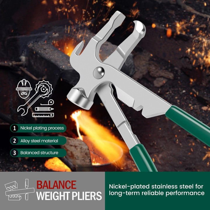 Tire Balance Weight Removal Pliers Multifunctional Hammer (Green)