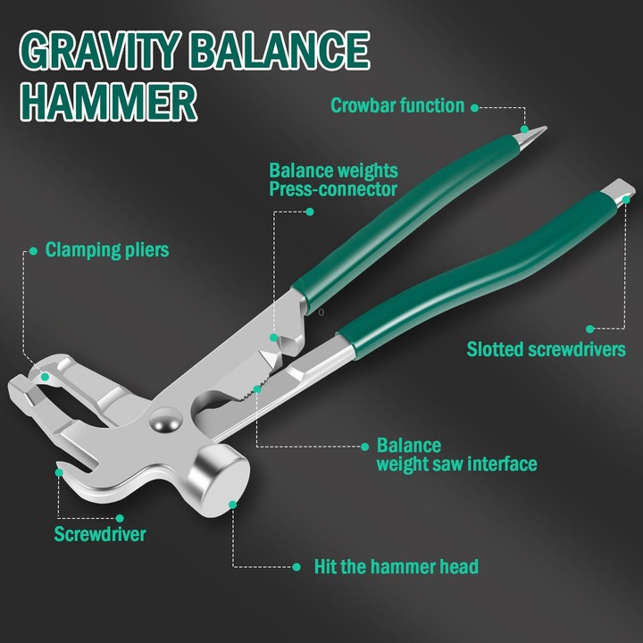 Tire Balance Weight Removal Pliers Multifunctional Hammer (Green)