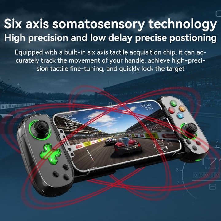 D7 BT5.0 Retractable Gamepad With Light For PC / Android / IPhone /Win7 10 11/Mac OS/Switch(Black)