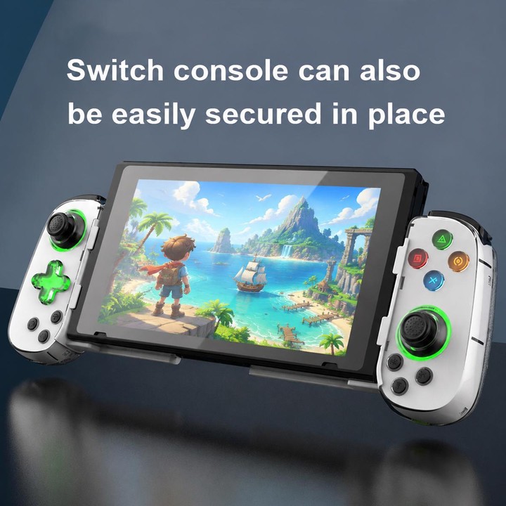 D7 BT5.0 Retractable Gamepad With Light For PC / Android / IPhone /Win7 10 11/Mac OS/Switch(White)