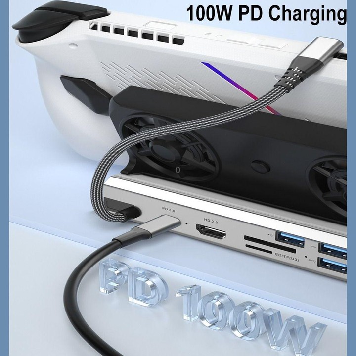 9 -in -1 For ASUS ROG Ally 100W PD Charging Game Console Stand Multifunctional USB 3.0 Docking Station