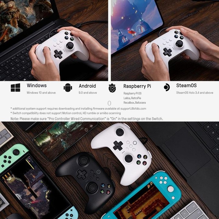 8BitDo For Switch / PC USB Wired Gamepad(White)