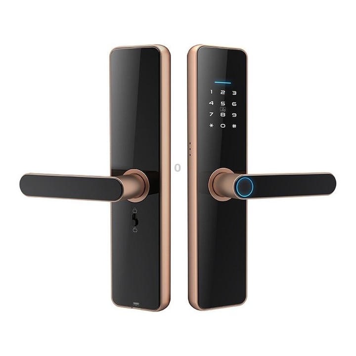 C91 Tuya Smart WiFi Password Fingerprint Electronic Door Lock(Bronze)
