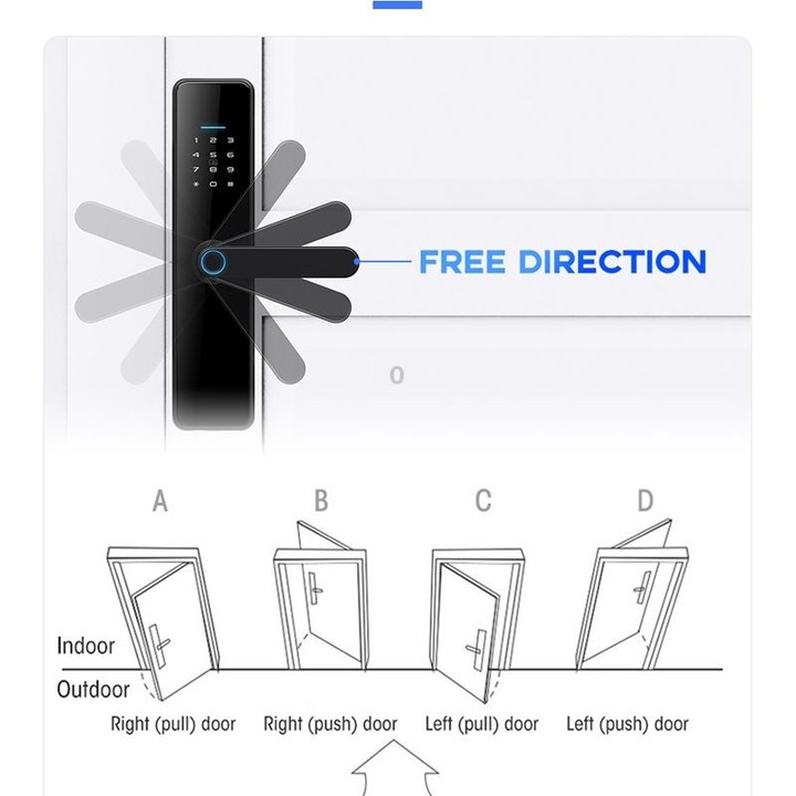 C91 Tuya Smart WiFi Password Fingerprint Electronic Door Lock(Bronze)