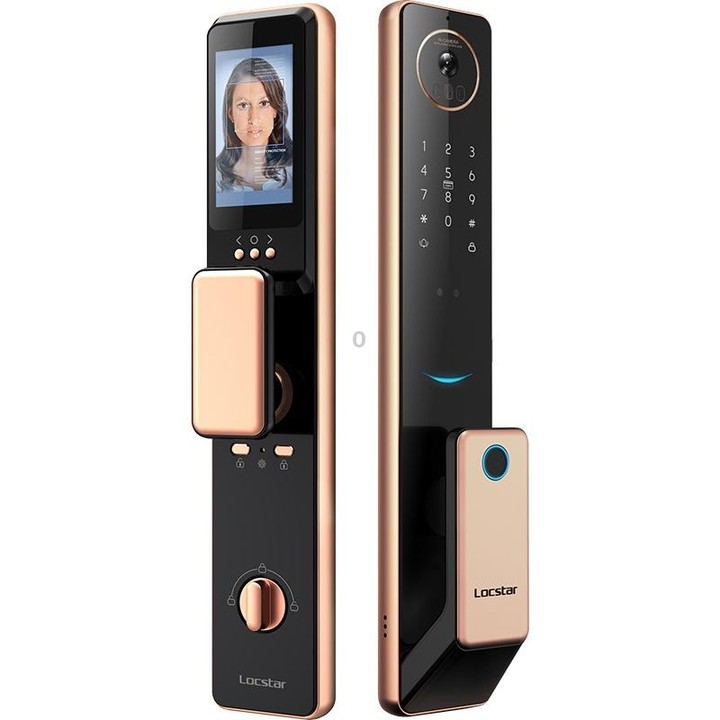 S61 Fully Automatic 3D Face Recognition Tuya Wifi Smart Fingerprint Lock Anti-theft Password Lock(Rose Gold)