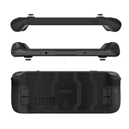 JYS JYS-SD011 For Steam Deck 7pcs/set Host Silicone Case With Joystick Cap+Touch Board Sticker Set(Black)