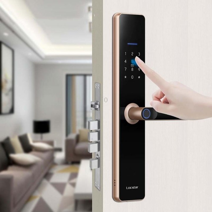 Wifi Fingerprint Lock Home Security Door Password Lock Supports APP Remote Unlocking(Space Gray)