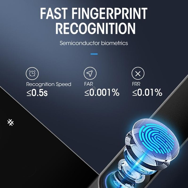 Wifi Fingerprint Lock Home Security Door Password Lock Supports APP Remote Unlocking(Space Gray)