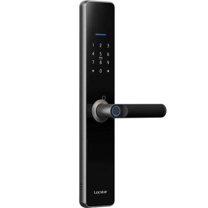 Wifi Fingerprint Lock Home Security Door Password Lock Supports APP Remote Unlocking(Space Gray)