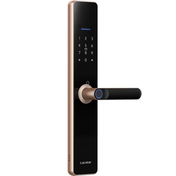 Wifi Fingerprint Lock Home Security Door Password Lock Supports APP Remote Unlocking(Rose Gold)