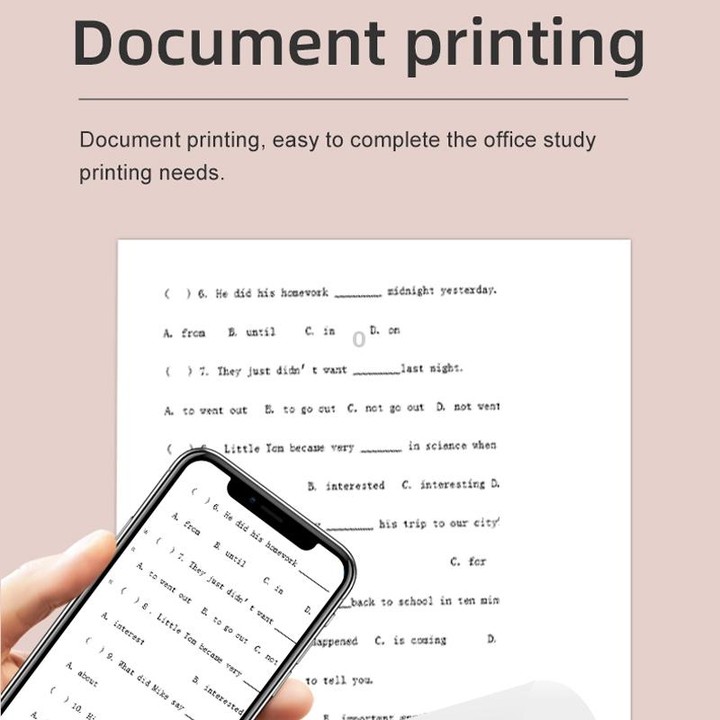 X6 200DPI Student Homework Printer Bluetooth Inkless Pocket Printer Pink Sicker x5
