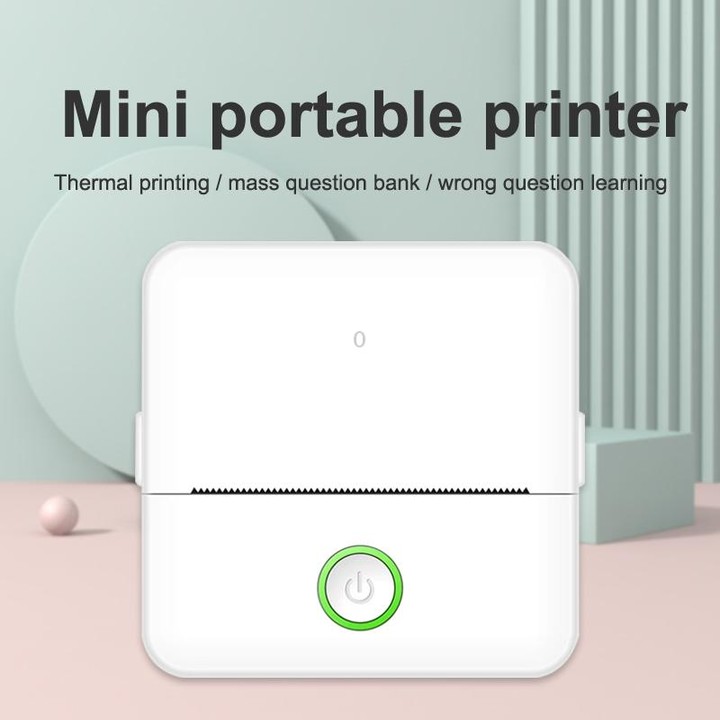 X6 200DPI Student Homework Printer Bluetooth Inkless Pocket Printer White 5 Printer Papers+5 Stickers