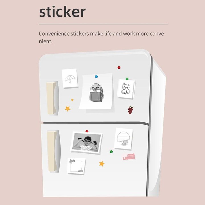 X6 200DPI Student Homework Printer Bluetooth Inkless Pocket Printer White 5 Printer Papers+5 Stickers