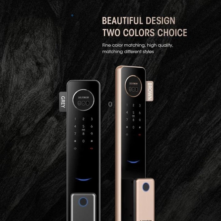T100A 3D Face Recognition Fingerprint Code Card Digital Door Lock(Space Gray)
