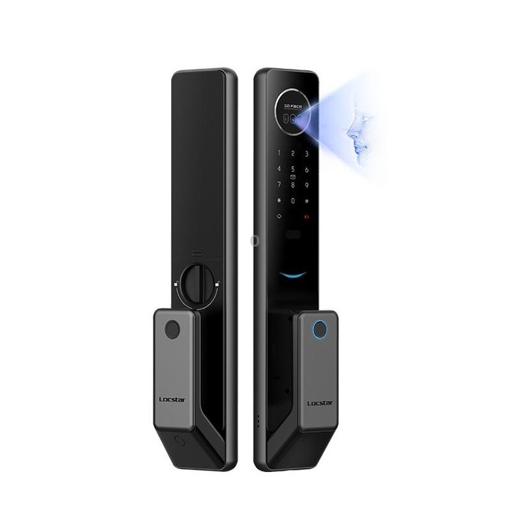 T100A 3D Face Recognition Fingerprint Code Card Digital Door Lock(Space Gray)