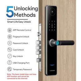 A60 Smart Fingerprint Password Door Lock With Doorbell, Spec: Basic Version Gray