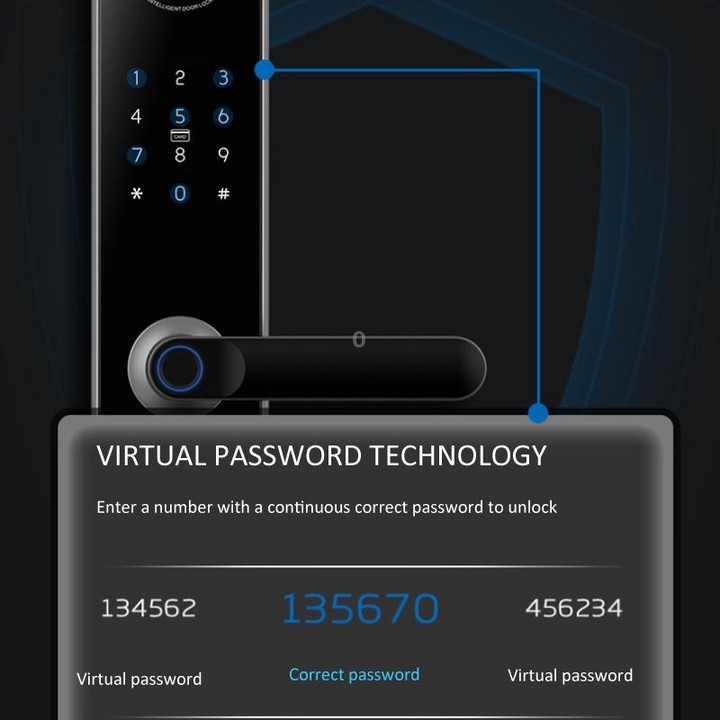 A60 Smart Fingerprint Password Door Lock With Doorbell, Spec: Basic Version Gold