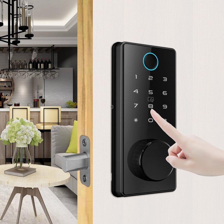 C87 Automatic Fingerprint Lock Entry Door Password Smart Lock(Black)