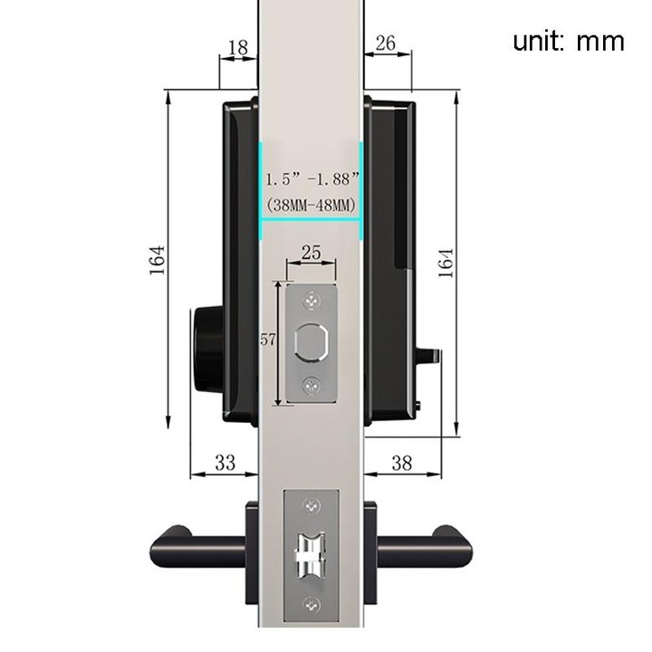 C87 Automatic Fingerprint Lock Entry Door Password Smart Lock(Black)