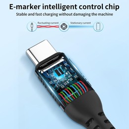 For Type-C Interface Devices AhaStyle Nylon Braided Dual Charging Cable, Power: 60W