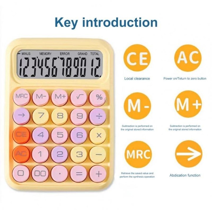 12-Bit Dopamine Flex Keyboard Calculator Candy Color Office Student Calculator(Sky Blue)