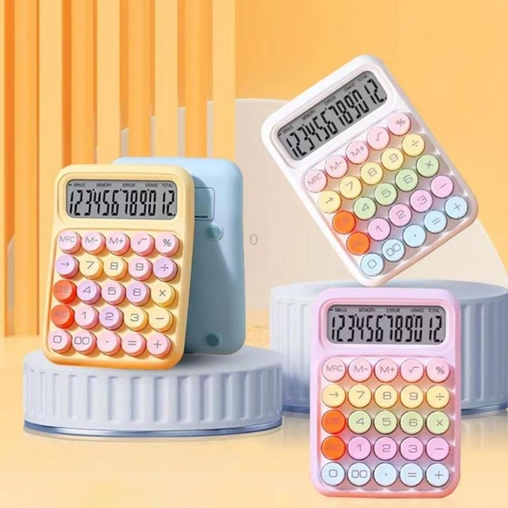 12-Bit Dopamine Flex Keyboard Calculator Candy Color Office Student Calculator(Sky Blue)