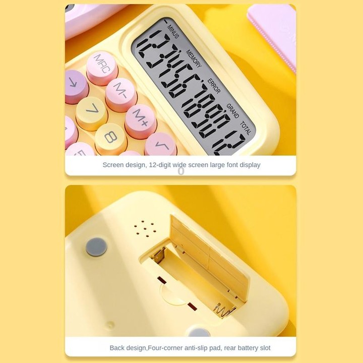 12-Bit Dopamine Flex Keyboard Calculator Candy Color Office Student Calculator(Moonlight White)