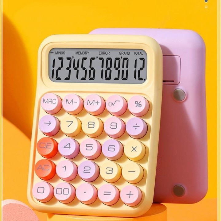 12-Bit Dopamine Flex Keyboard Calculator Candy Color Office Student Calculator(Moonlight White)
