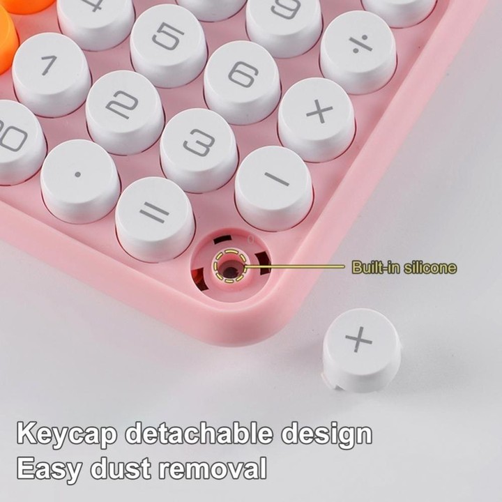 12-digit Mechanical Keyboard Calculator Office Student Exam Calculator Display(White Black)