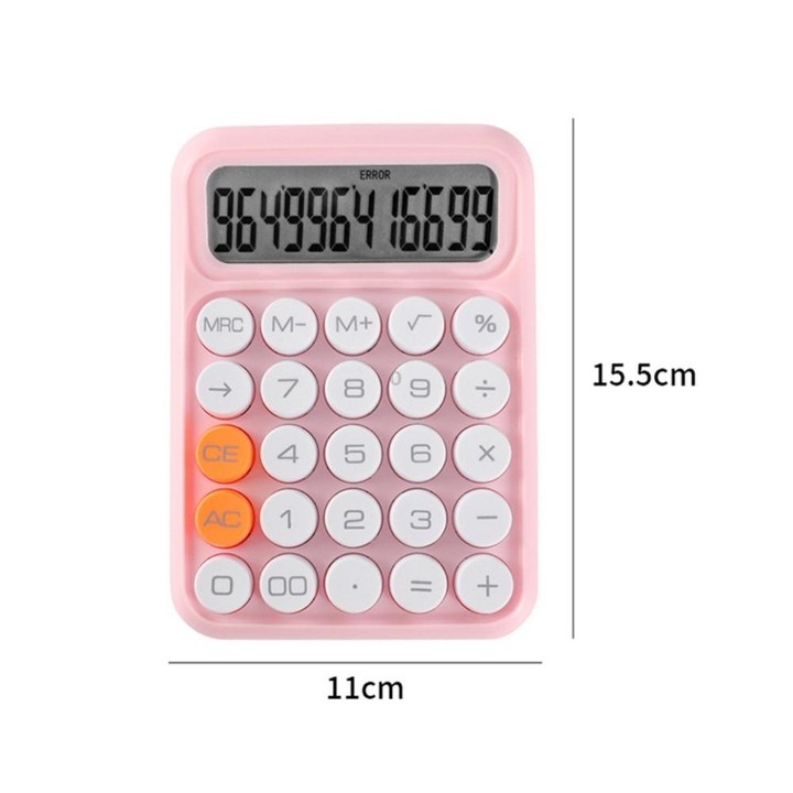 12-digit Mechanical Keyboard Calculator Office Student Exam Calculator Display(Navy Blue)