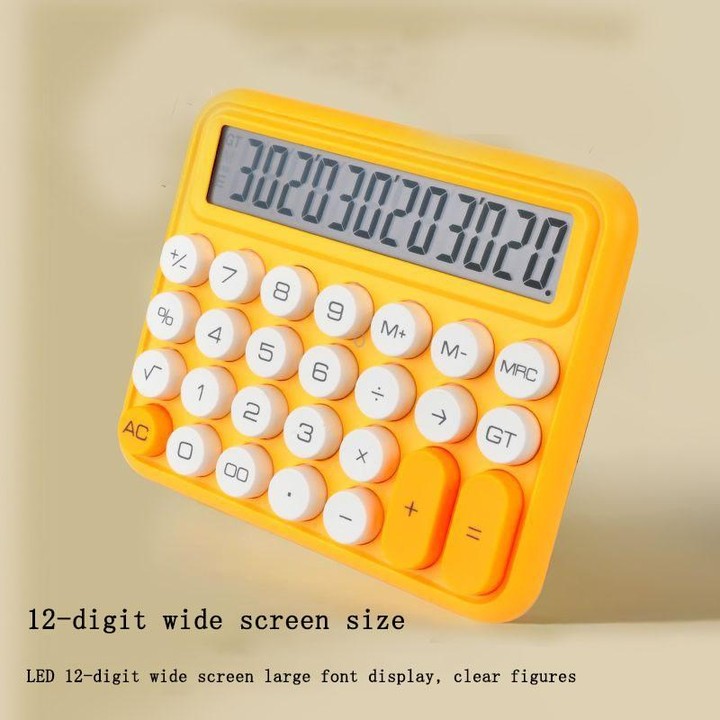 12-digit Mechanical Keyboard Calculator Cute Big Buttons Calculator(Olive Green)
