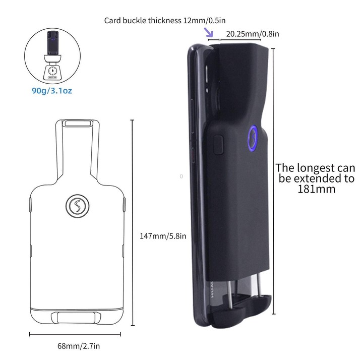 HC101D 2D Bluetooth Barcode Scanner Wireless Back Clip Phone Barcode Reader, Spec: Side