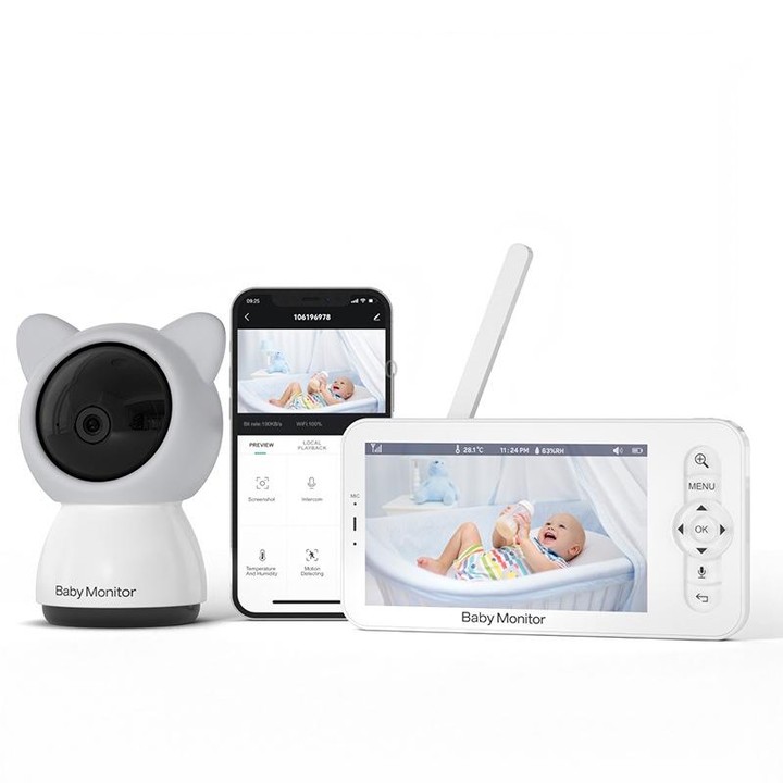 5 Inch HD Baby Monitor Wireless Wifi Baby Care Camera US Plug