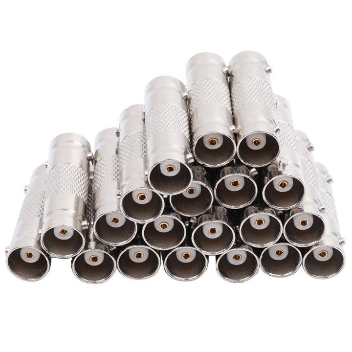 10pcs BNC Female To Female Straight Through Adaptor Surveillance Dual Pass-Through Connector
