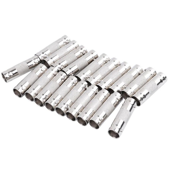 10pcs BNC Female To Female Straight Through Adaptor Surveillance Dual Pass-Through Connector