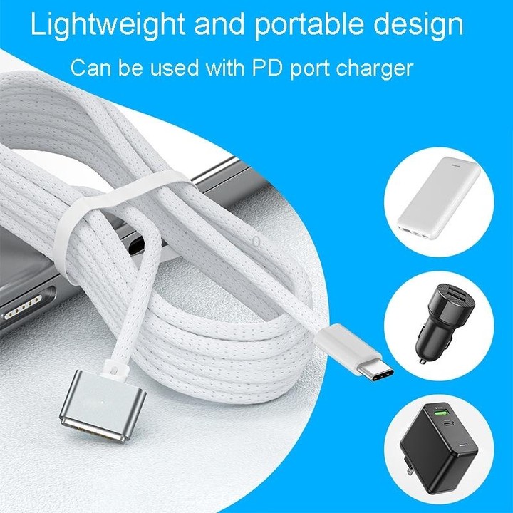 2m For Macbook Air/Pro Series Type-C To Magsafe 3 Braided Magnetic Cable(Midnight Blue)