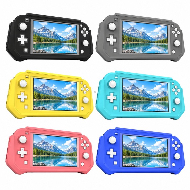 For Nintendo Switch Lite Full Cover Protective Shell TPU Console Case(Gray)