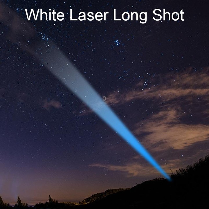Outdoor White Laser Type-C Charging Telescopic Zoom Flashlight with Power Bank Function(Silver)